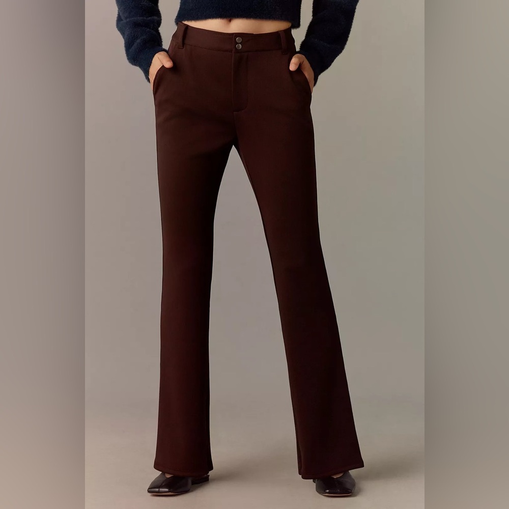 By Anthropologie Chocolate Brown Slim Riding Performance Career‎ Pants